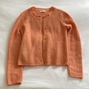 Mango Orange Button Up Cardigan